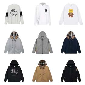 Burberry 2025 plaid patchwork unisex hooded sweatshirt-2522