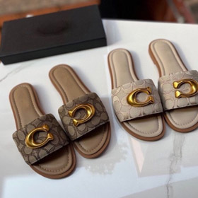 Coach new canvas flat slide sandals-5620