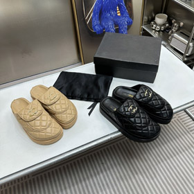 Chanel new design backpack buckle platform slipper sandals-5712