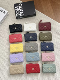 Chanel zippered short card holder-5795
